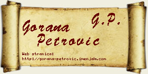 Gorana Petrović vizit kartica
